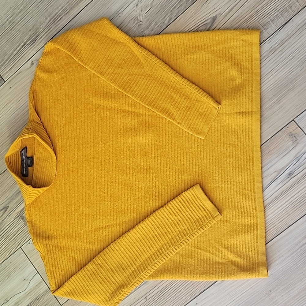 French Connection Mustard Cowl Neck Sweater